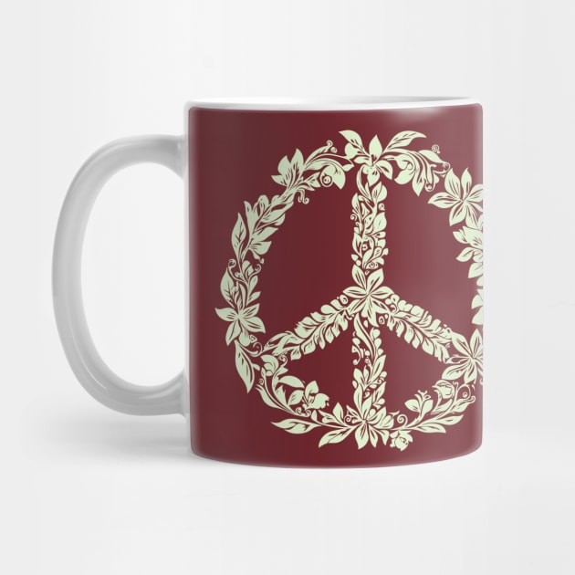 Floral Peace Symbol – Aesthetic Boho Art by TuncGK